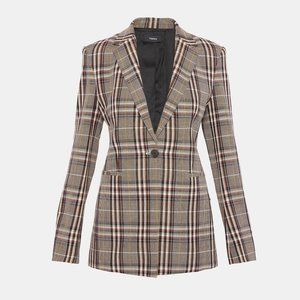 Theory Wool Plaid Power Jacket,  US 2